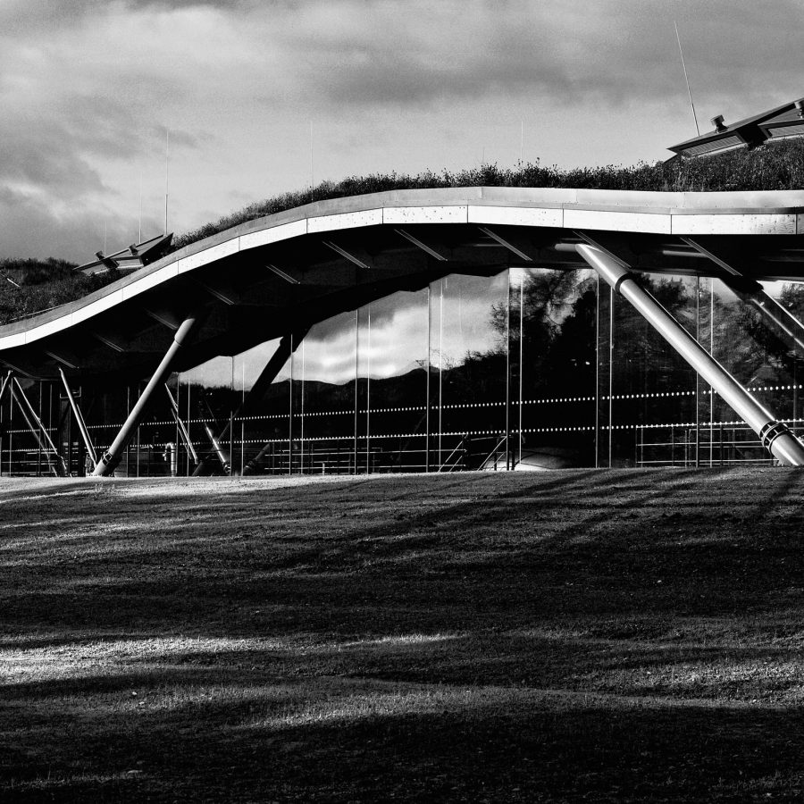 Black and white image of The Macallan Estate.