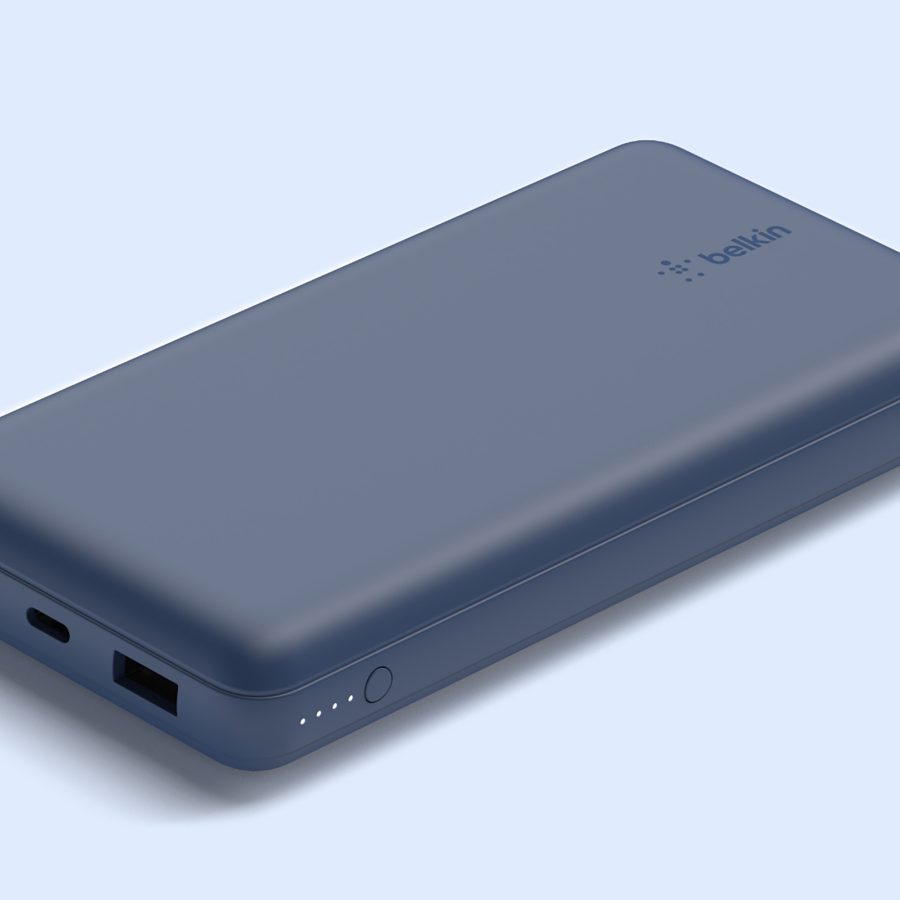A product shot of a Belkin portable power bank.