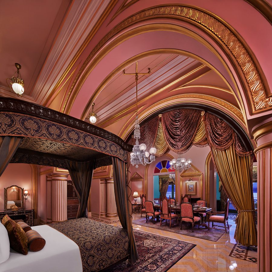 Interior view of the Grand Presidential Suite at the  Lake Palace.