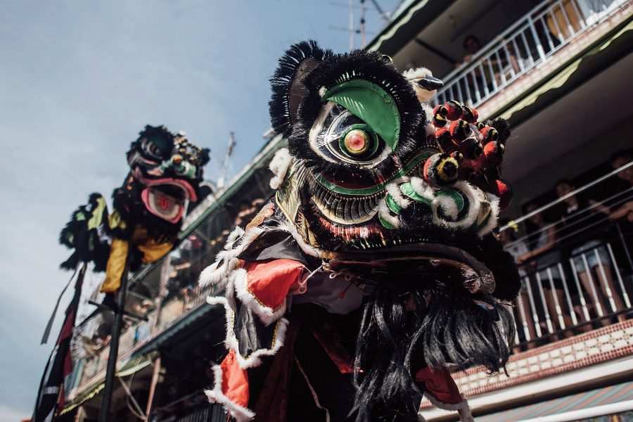  Lion dancers perform in Cheung Chau.