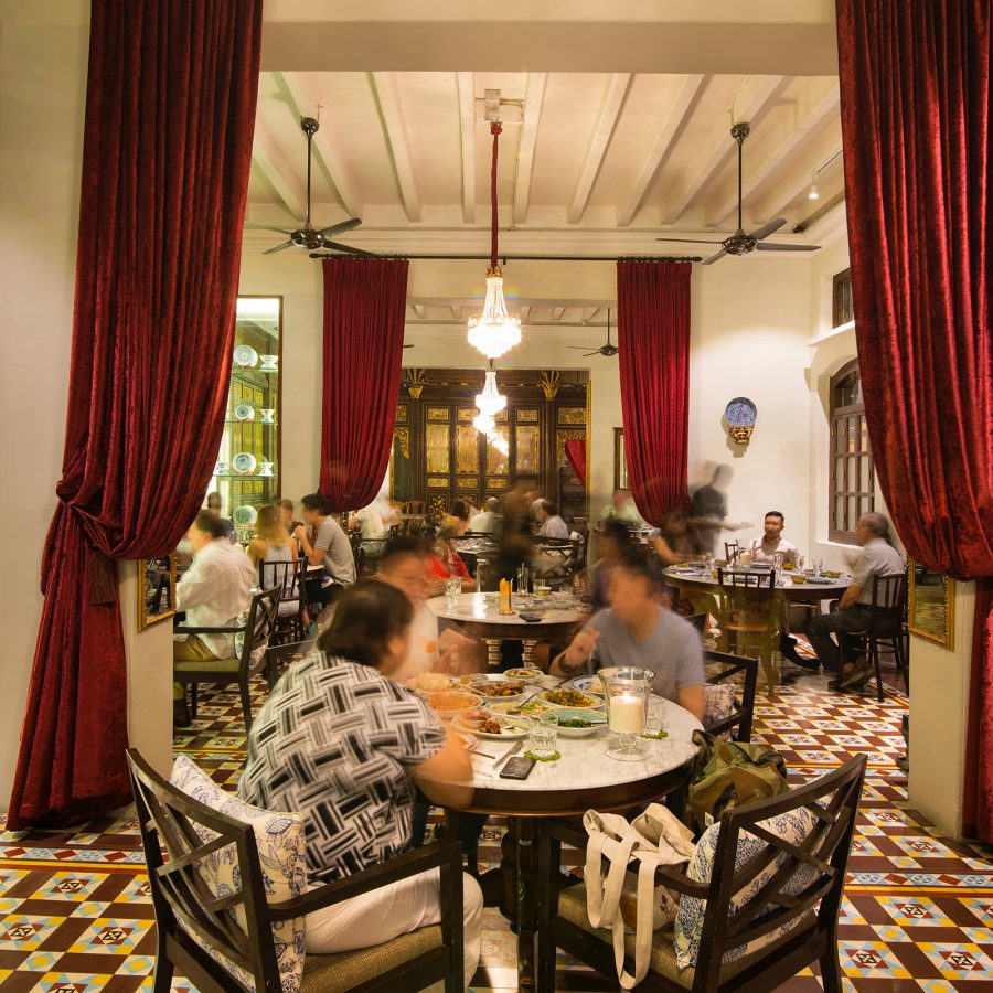 Diners eating at Kebaya Dining Room, George Town.