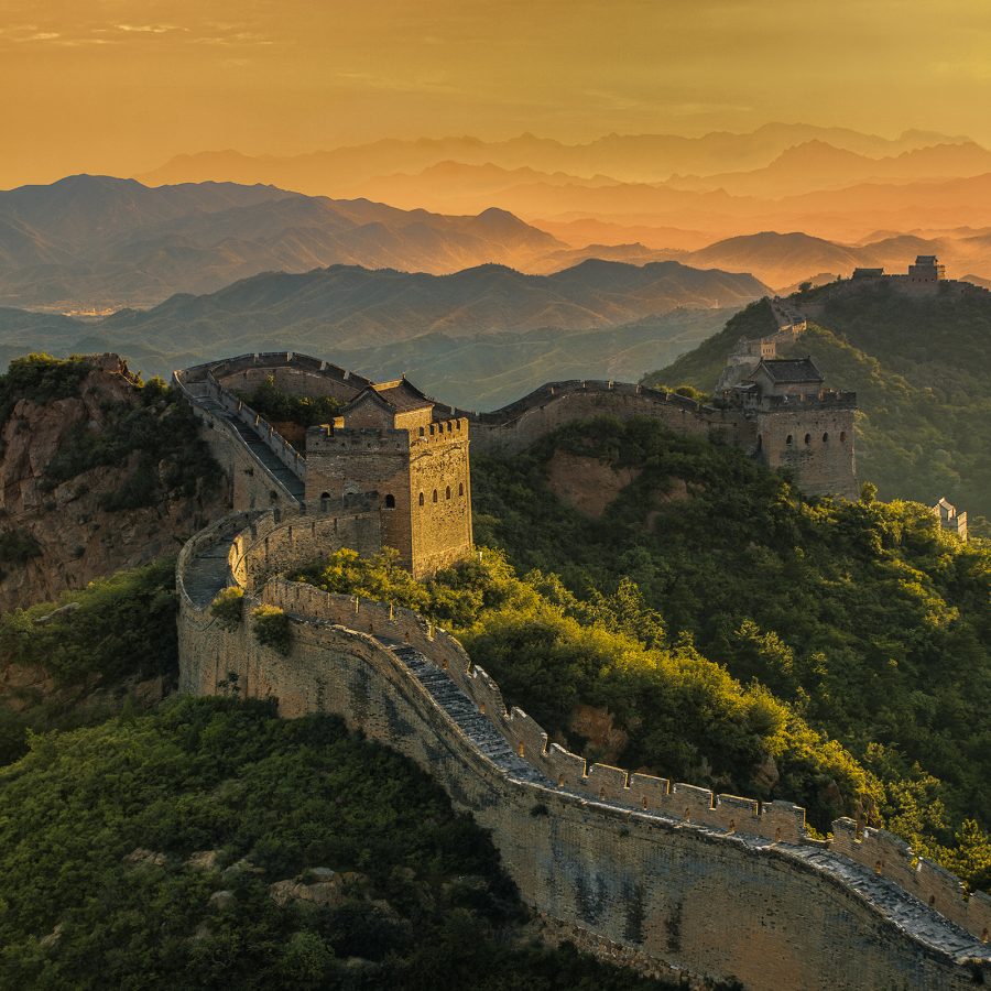 Exterior view of a section of the Great Wall bear Beijing, in the Chinese Mainland. 