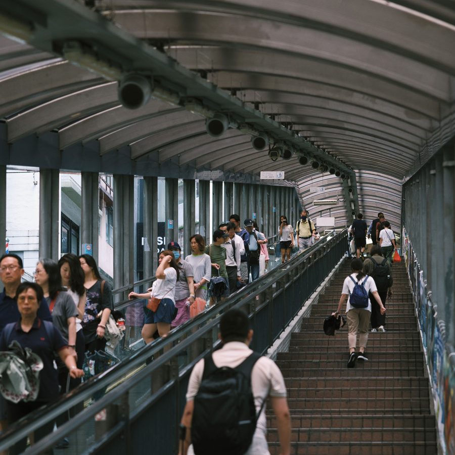 People take the Central-Mid-levels escalator and the stairs next to it. 