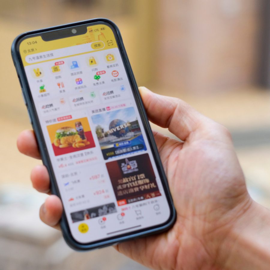 The Meituan app open on a person’s smartphone.