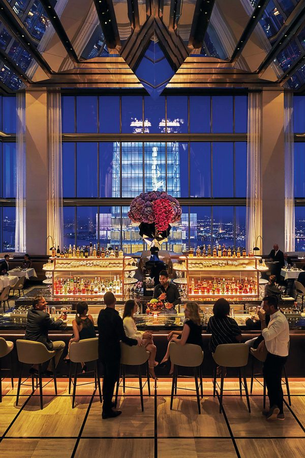 View of the Four Seasons Hotel Philadelphia bar.