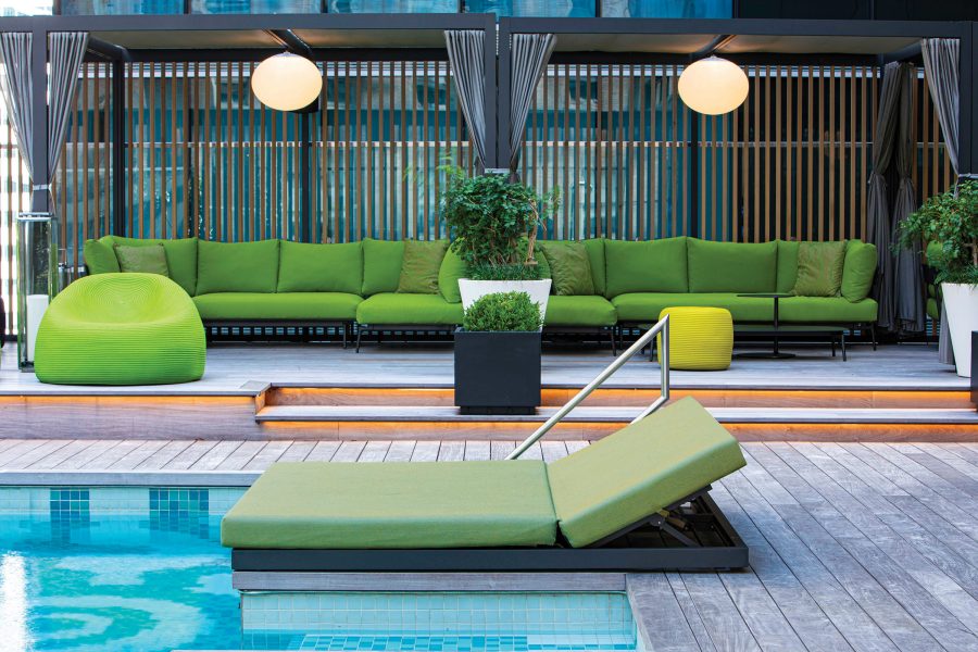 The swimming pool at W Hotel Philadelphia.