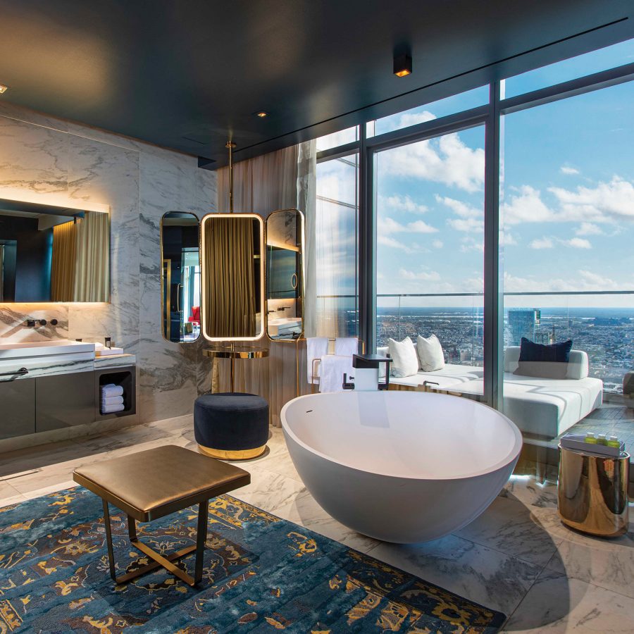 Bathroom view at the W Hotel Philadelphia.
