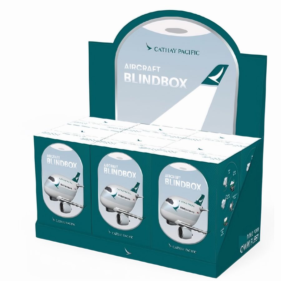 A product shot of the Cathay Pacific aircraft blind box collection