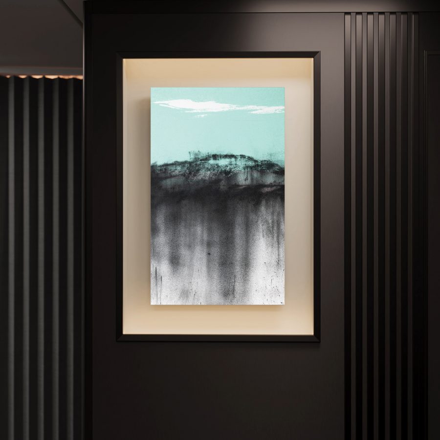 Rendering of Carla Chan’s “Clouded White – Z” in the Cathay Pacific cabin