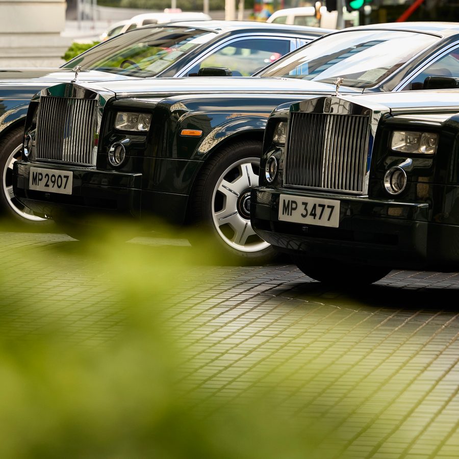 Rolls Royces lined up outside the Peninsula Hong Kong.