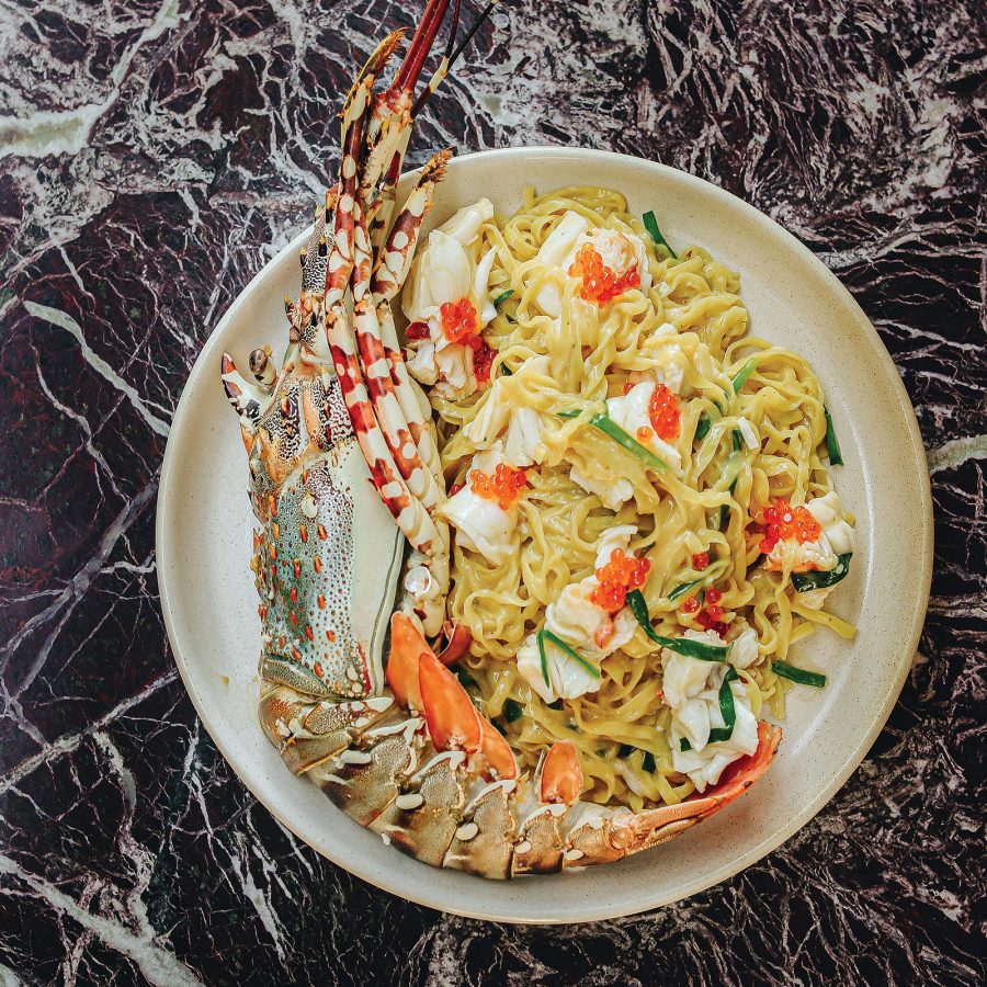 A plate of lobster noodles at Stanley Chinese restaurant in Brisbane.