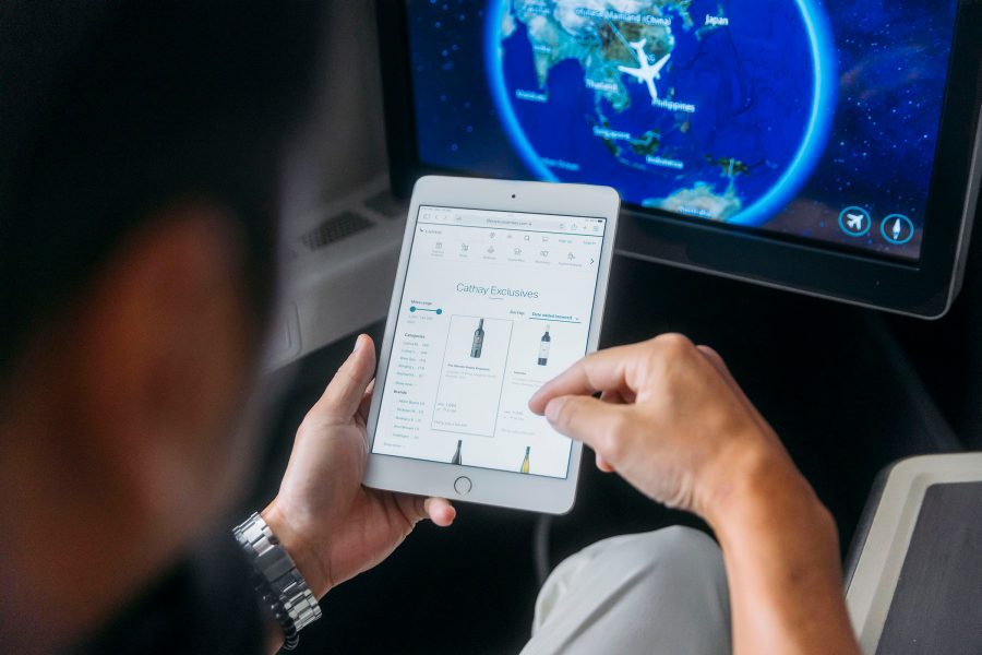 A view of Cathay Pacific's inflight Wi-Fi system