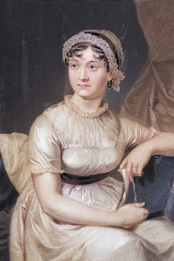 A portrait of Jane Austen.