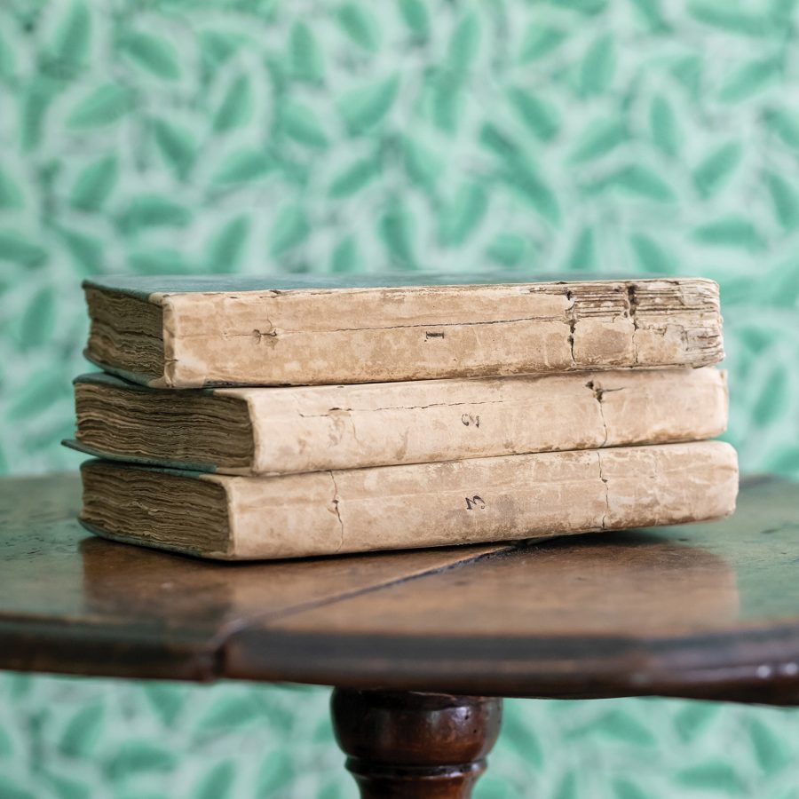First editions of Jane Austen’s Sense and Sensibility on a table at Jane Austen’s House in Chawton.