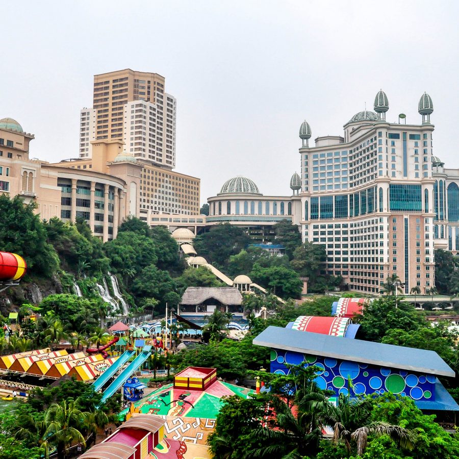 A view of the water slides at Sunway Lagoon in Kuala Lumpur, Malaysia
