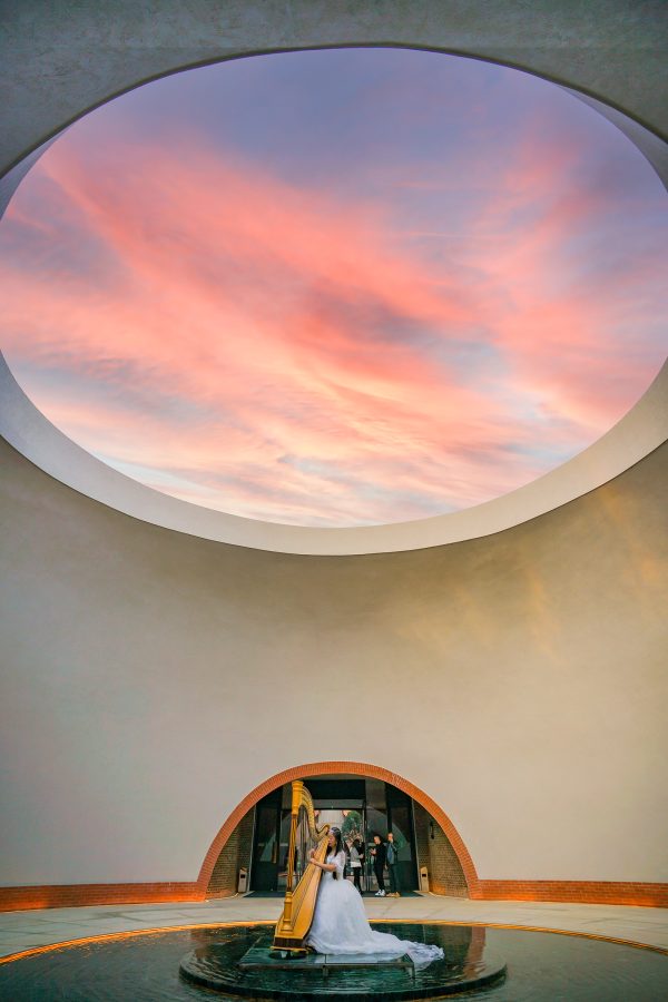 An interior view of the entrance lobby and skylight at DongFengYun Hotel Mi’Le in Yunnan Province, China