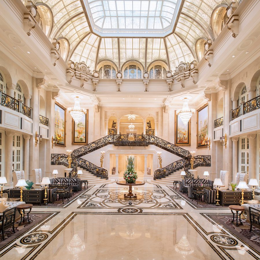 A view of the luxurious interiors at The Castle Hotel in Dalian, China 