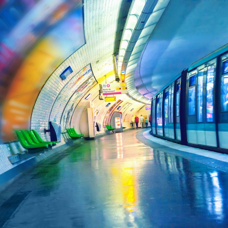 An underground station on the Paris Métro 