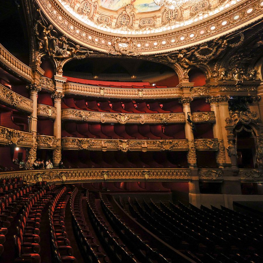 Inside the historic Palais Garnier opera house 