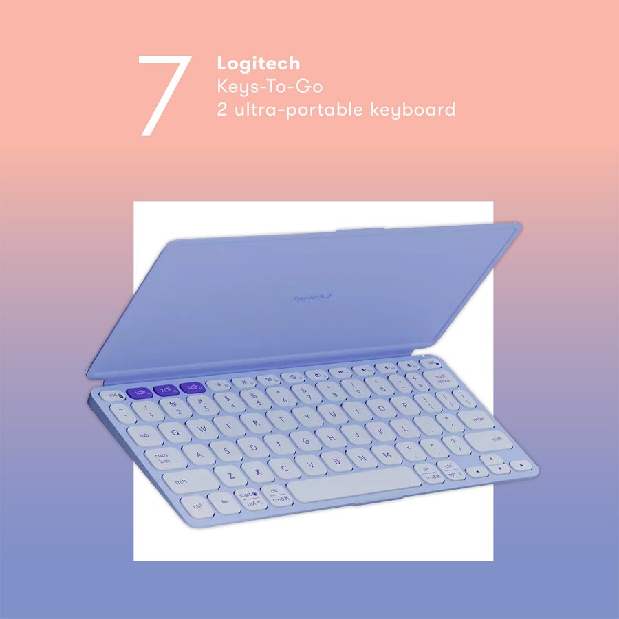 Product shot of the Logitech Keys-To-Go 2 ultra-portable keyboard.