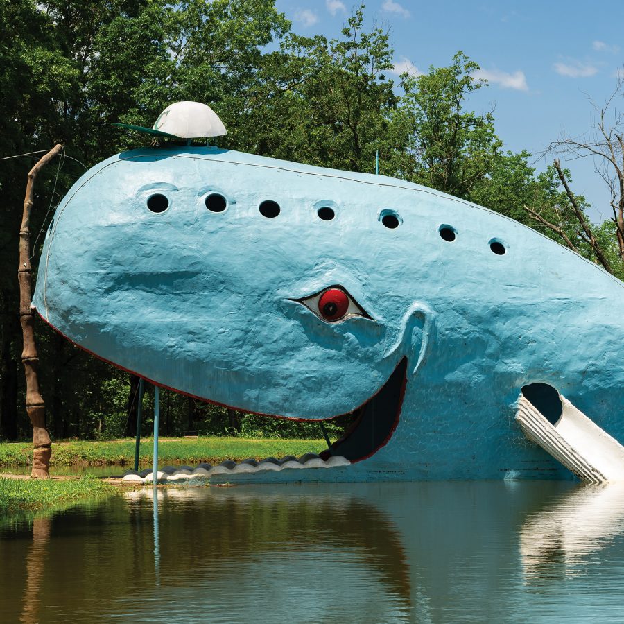 The Blue Whale of Catoosa, a whale-shaped waterfront structure on Route 66.