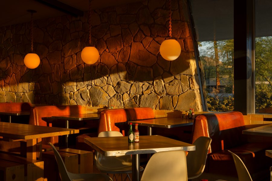 Interior of King’s Highway, the restaurant at Ace Hotel & Swim Club, Palm Springs.