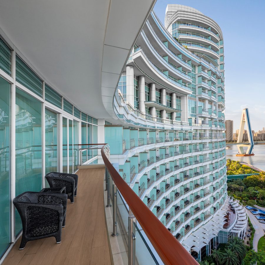 Balcony view from the InterContinental Haikou Seaview.