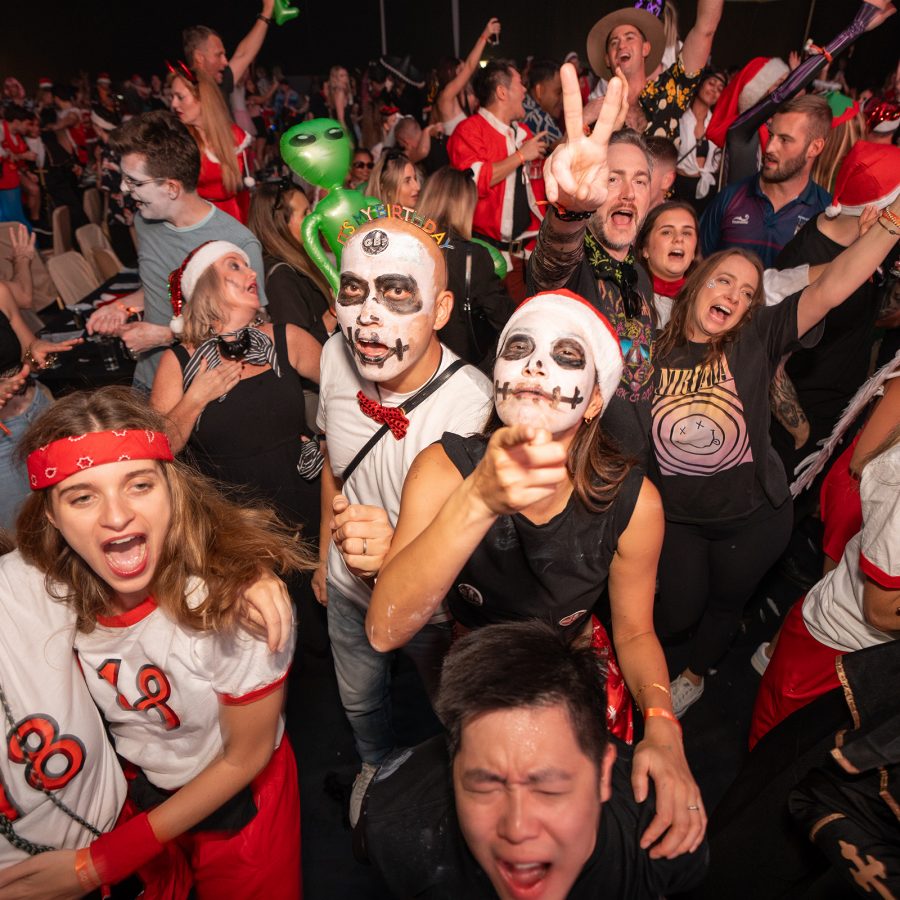 Costumed crowds party at Got Balls? in Hong Kong 