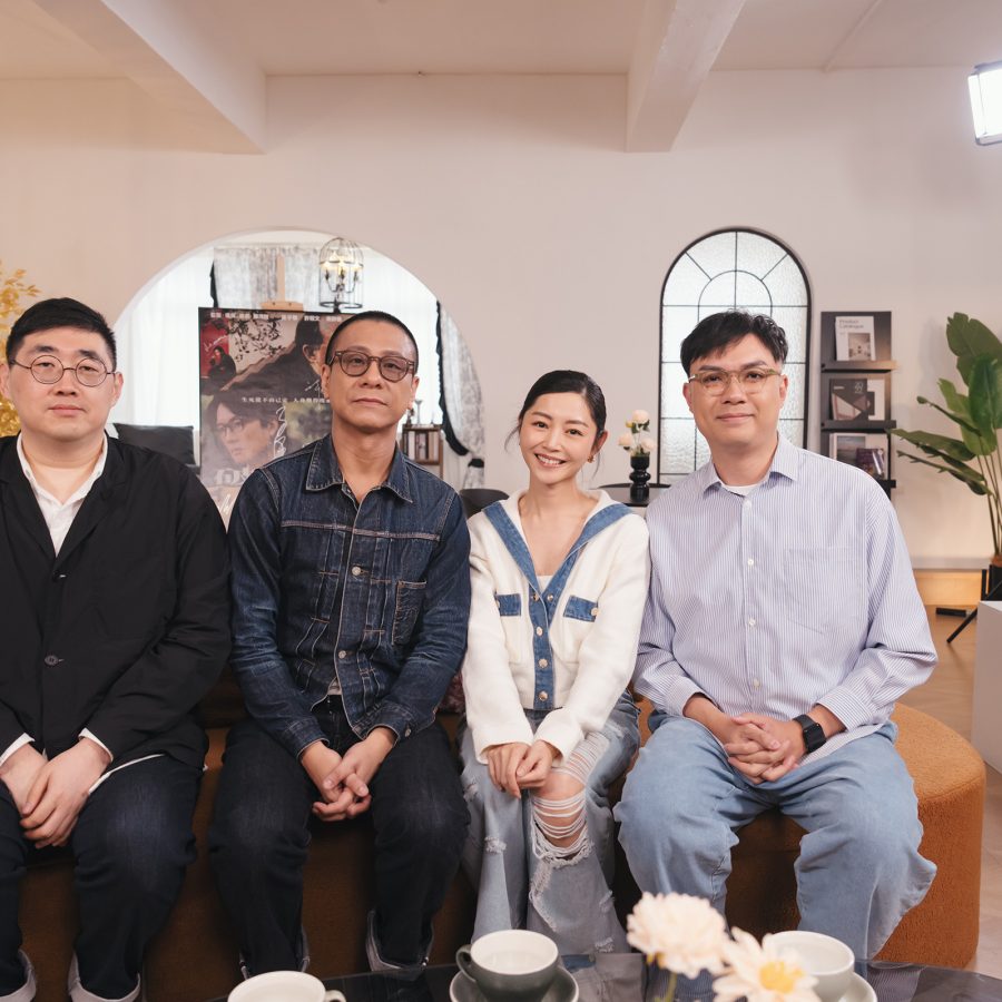 Four cast members from The Last Dance pose together on a sofa in a behind-the-scenes photo from CX Exclusive Interview - The Last Dance Crew.