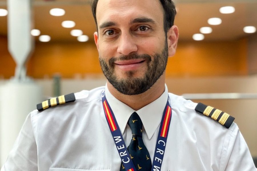 Cathay Pacific Cargo pilot William Pombo Garcia in uniform