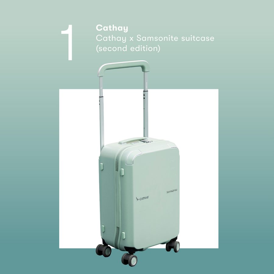 Product shot of the Cathay x Samsonite suitcase (second edition).