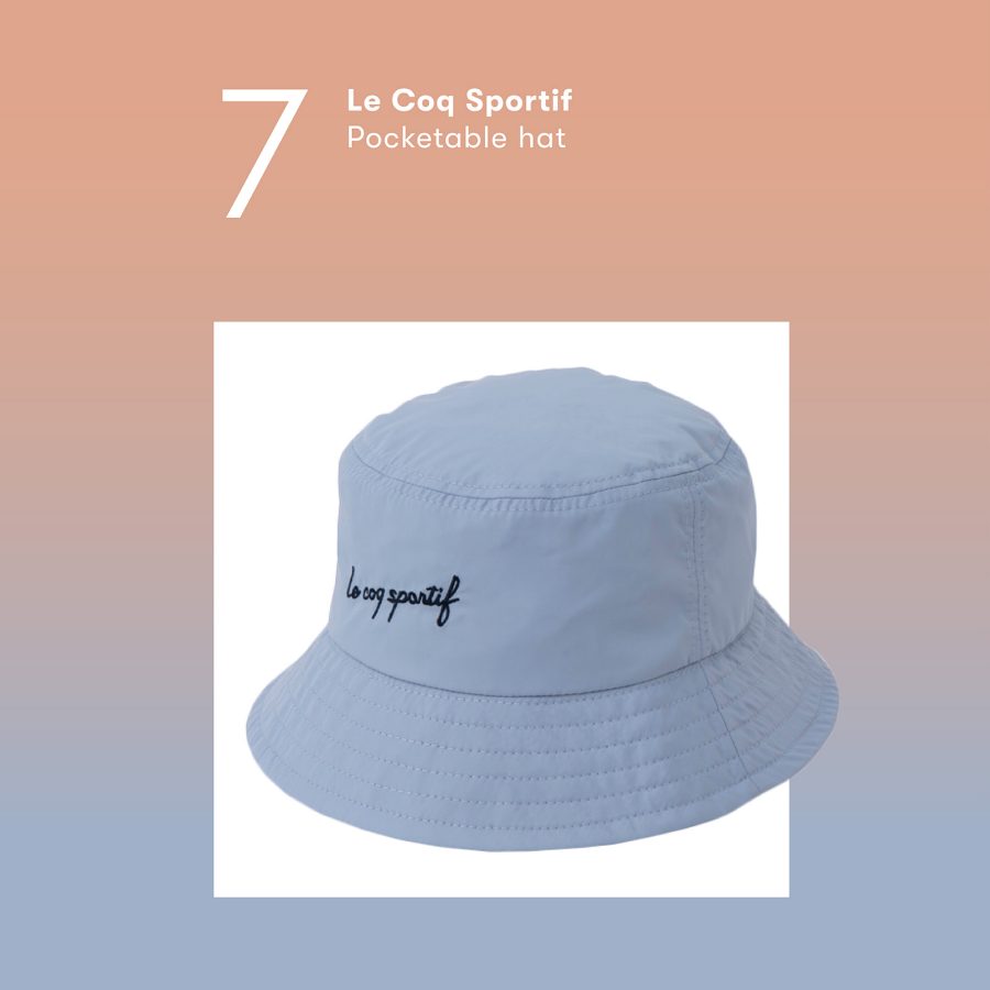 Product shot of the Le Coq Sportif pocketable hat.