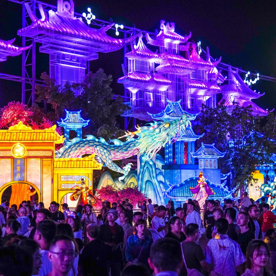 Gigantic illuminated installations in the Chinese Mainland during Mid-Autumn Festival.