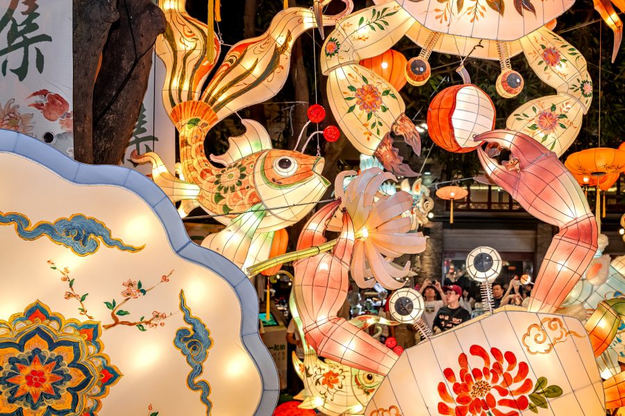 A series of gigantic lanterns installed in the Chinese Mainland for Mid-Autumn Festival.