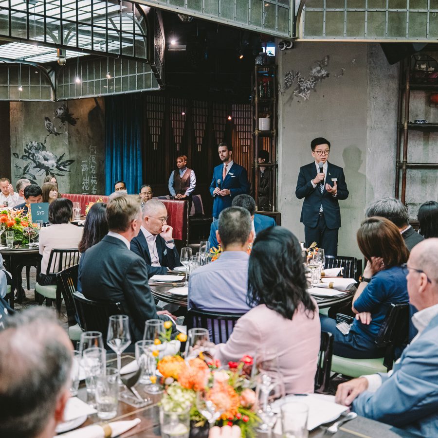 Cathay Group CEO Ronald Lam making his opening remarks at the Mott 32 luncheon.