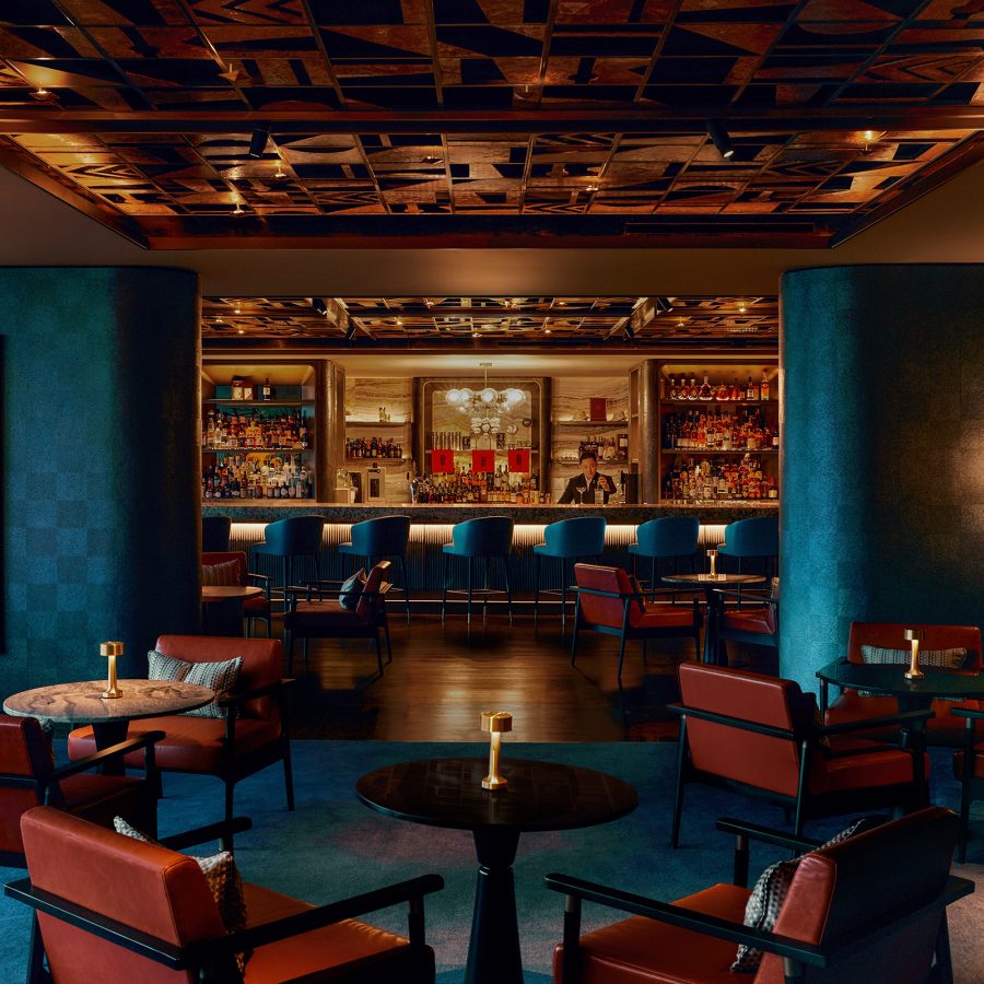 Interior view of MO Bar at Mandarin Oriental, Singapore, featuring modern design.