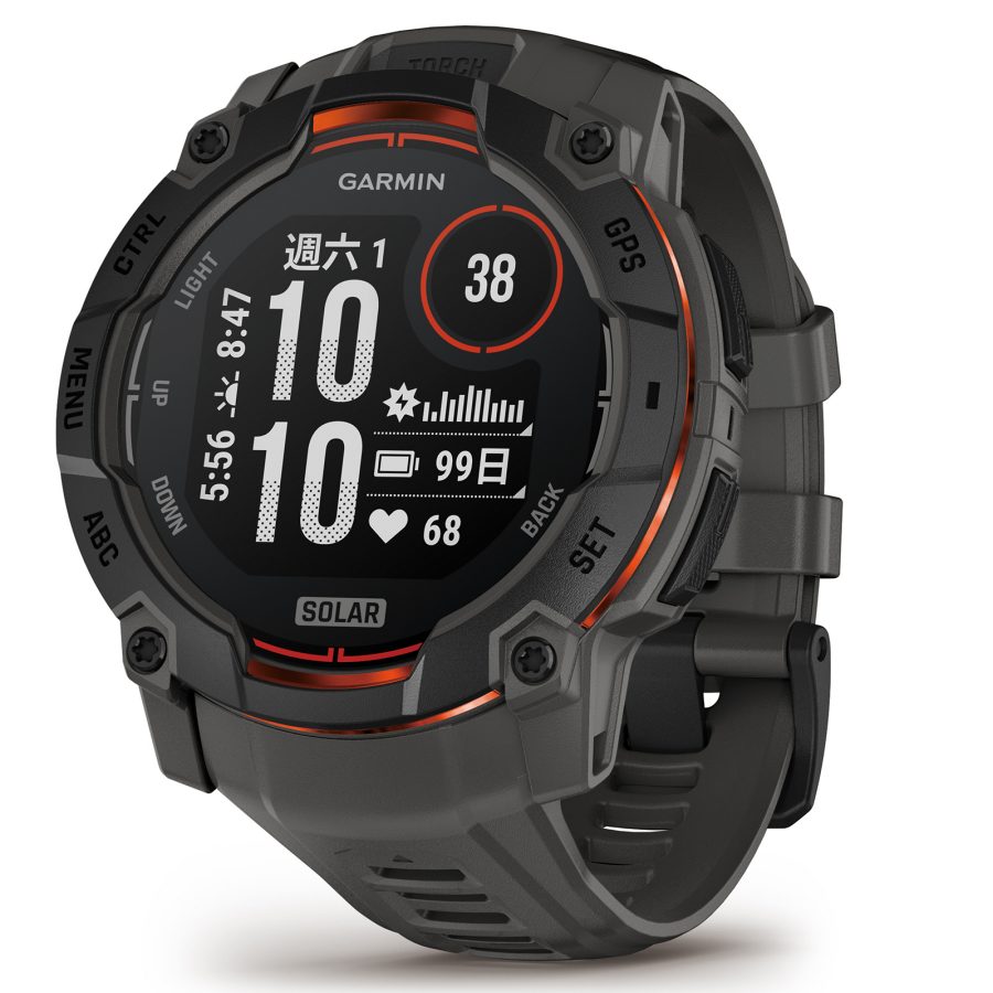 Product shot of the Garmin Instinct 3 50mm, Solar.