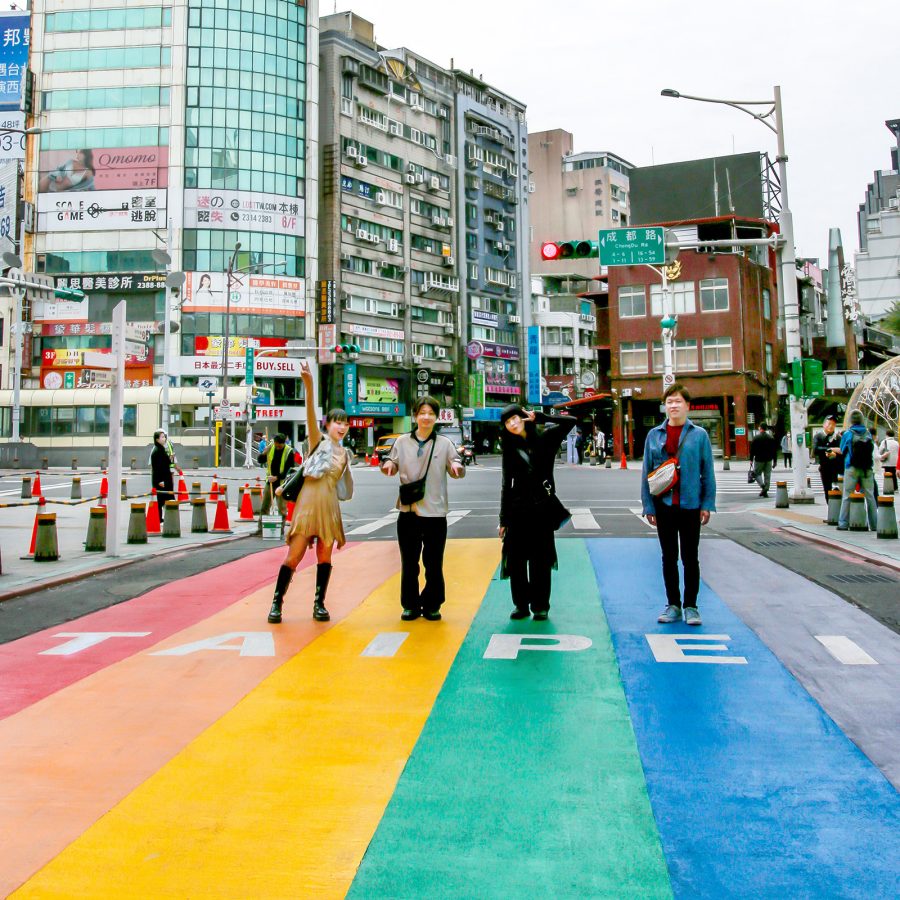 A street view of the colourful street of Ximending in Taipei