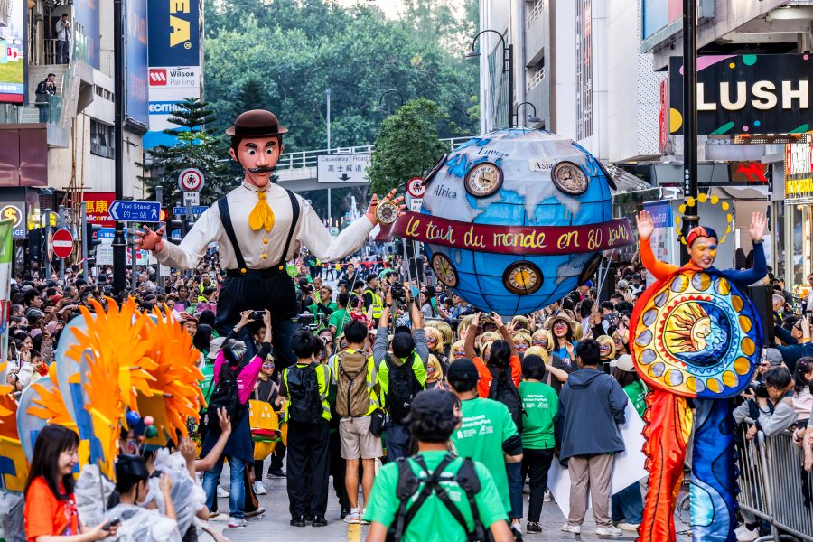 A busy crowd at Arts in the Park festival in Causeway Bay, Hong Kong.