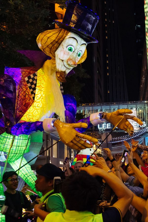 An illuminated installation at Arts in the Park festival at Victoria Park, Hong Kong