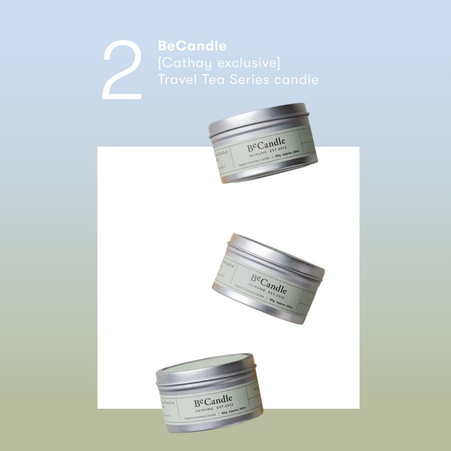 Product shot of the BeCandle Travel Tea Series candle.