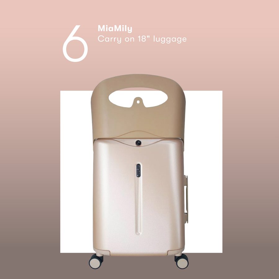 Product shot of the MiaMily carry on 18" luggage.