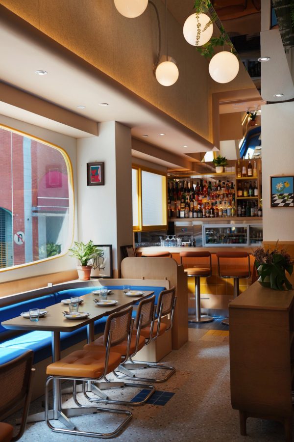 The bright interior of Twist Pasta Bar.