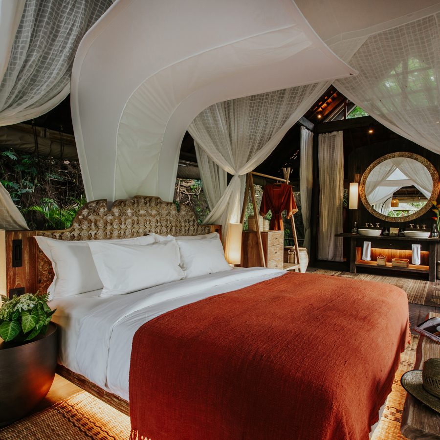 The bedroom at Buahan, A Banyan Tree Escape, Bali.