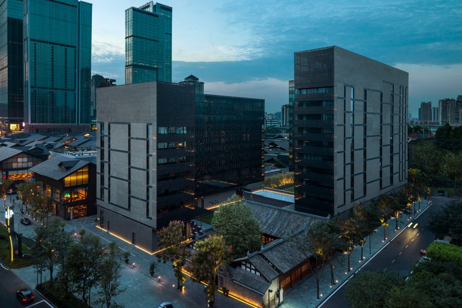 Exterior view of Upper House Chengdu. 