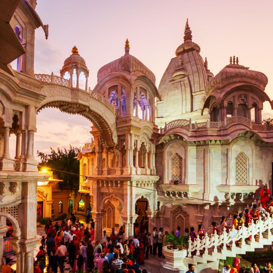 ISKCON Temple in Bengaluru, a modern hilltop temple complex with distinctive towers