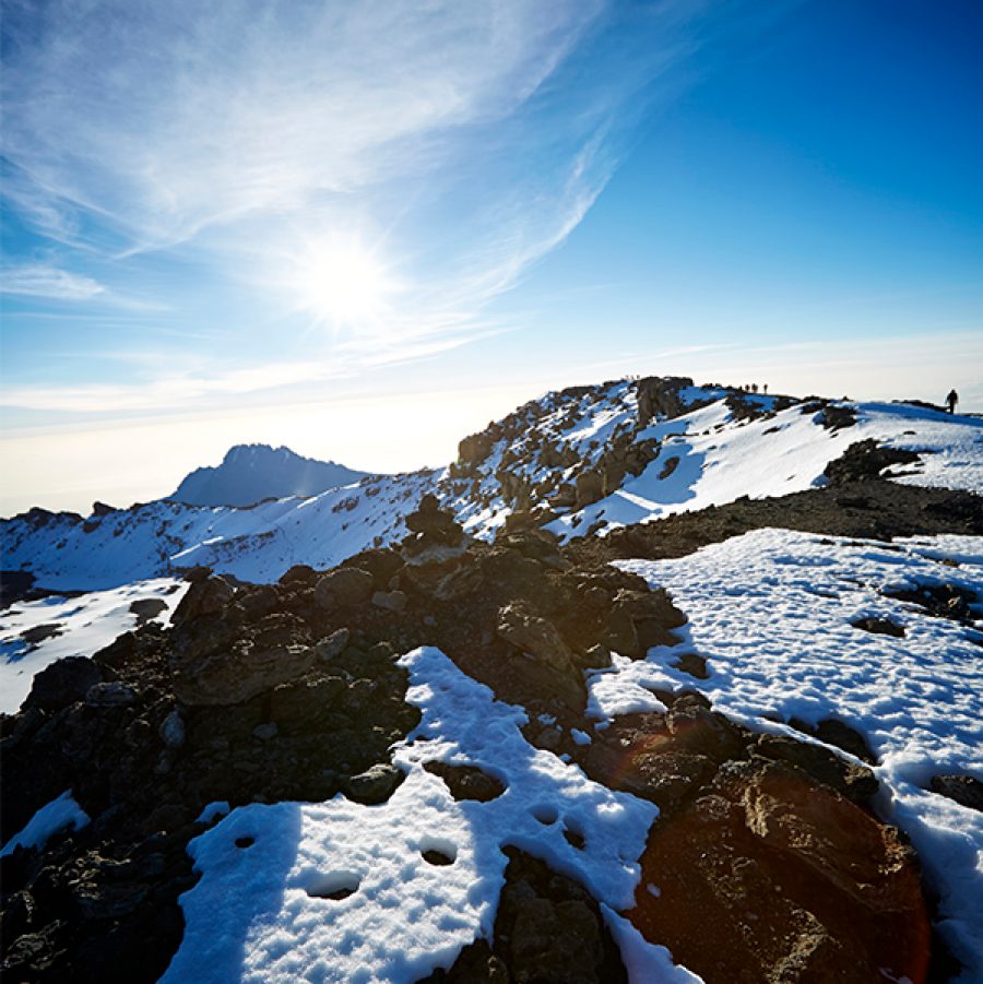 Collage of scenic snowy mountains