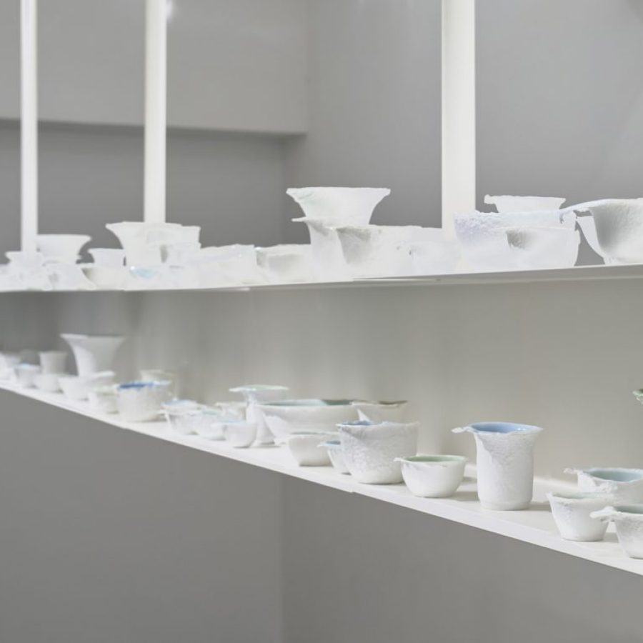 White pots