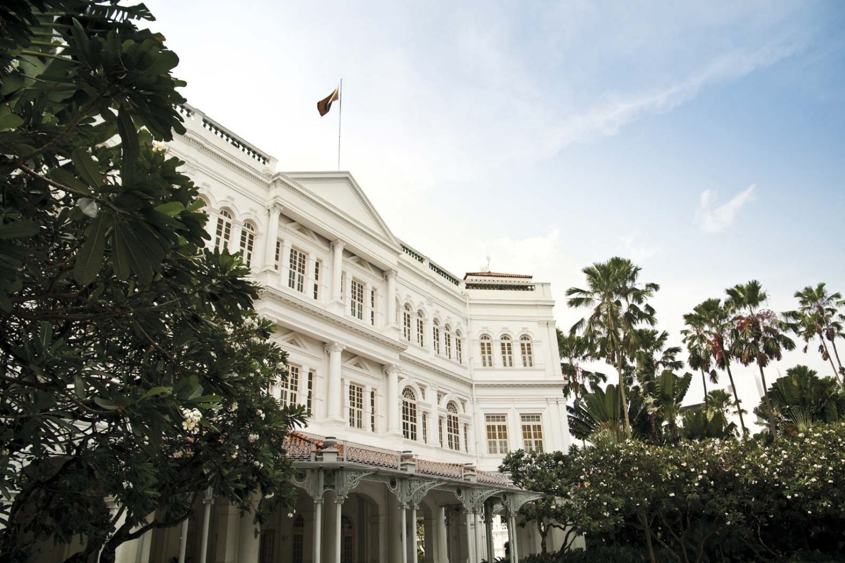 Raffles Hotel entrance in Singapore.