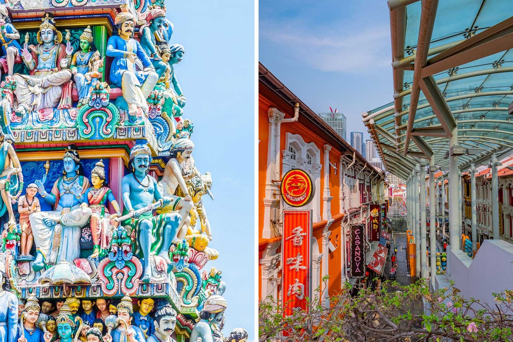 Singapore China Town and Hindu Temple